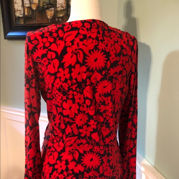 Boden Jersey Wrap Top US 14 blue and red - Picture 4 of 8